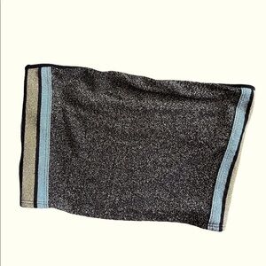 Pink Black silver and Gold Sparkle Tube Top size XS